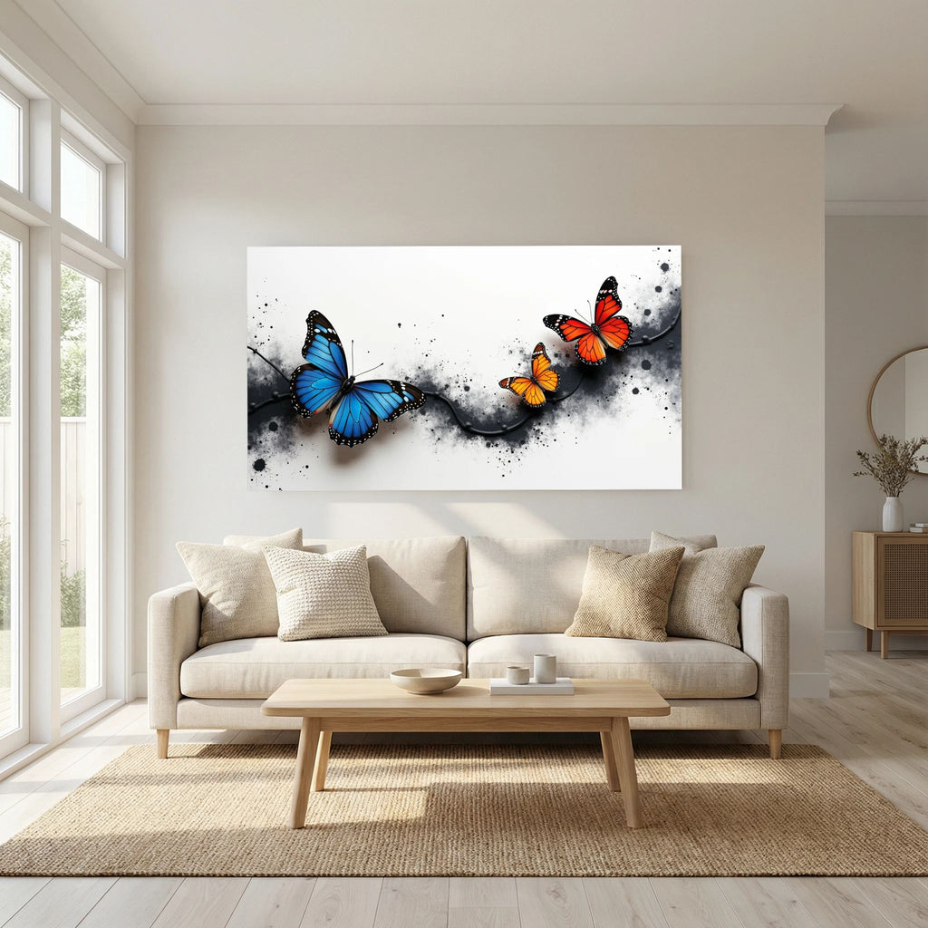 Butterfly Metamorphosis In Indigo and Ochre