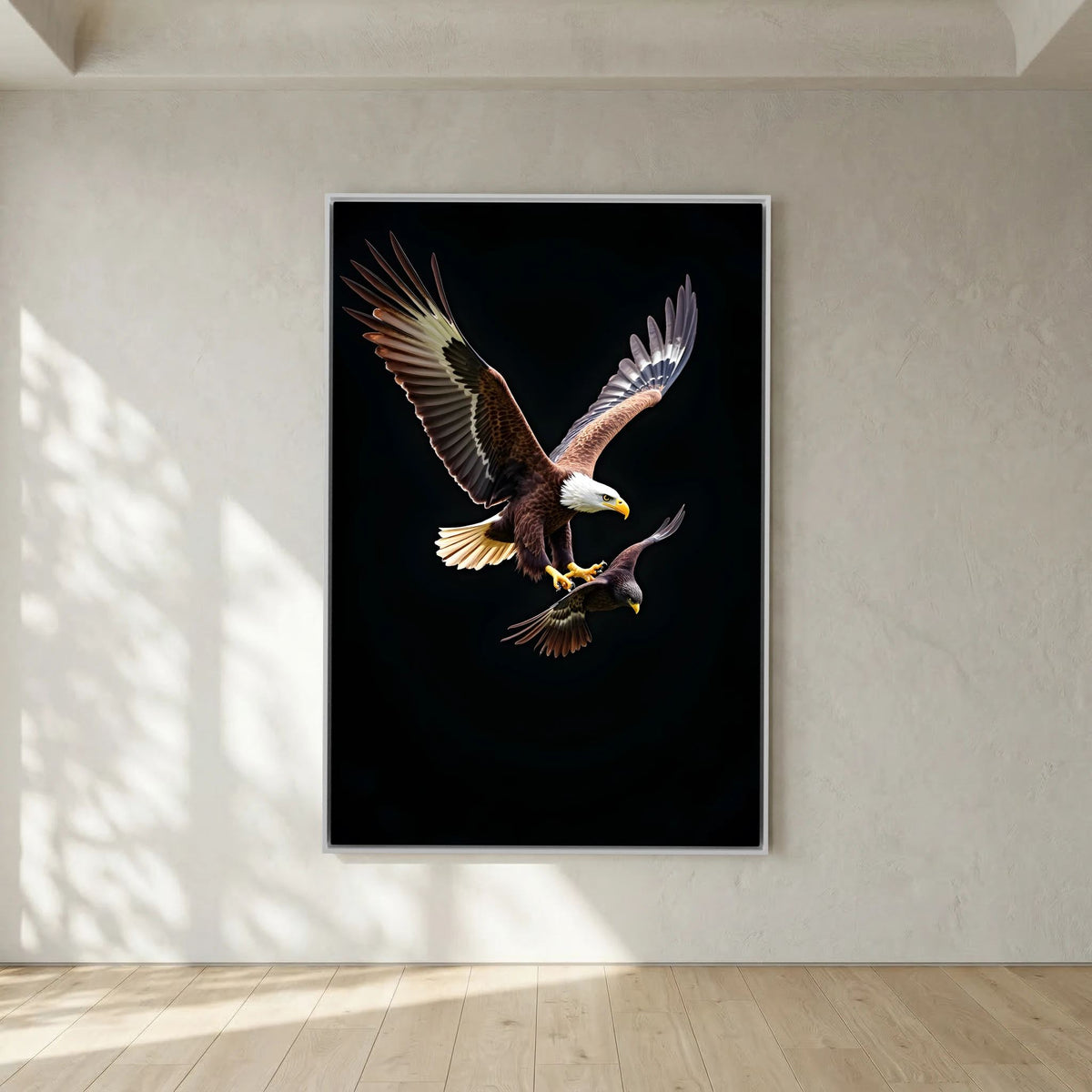 Eagle In Pursuit Minimalist Wall Canvas