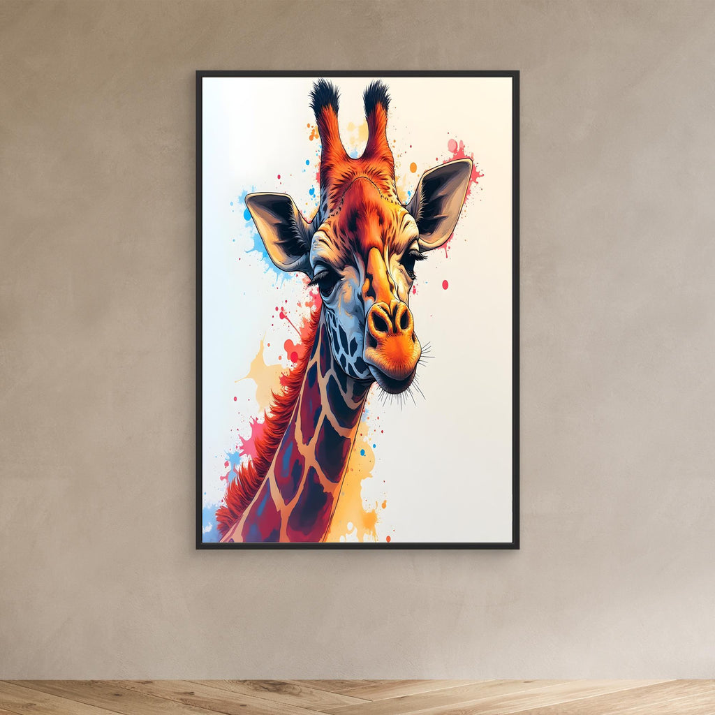 Abstract Giraffe Canvas Minimalist Ink Style