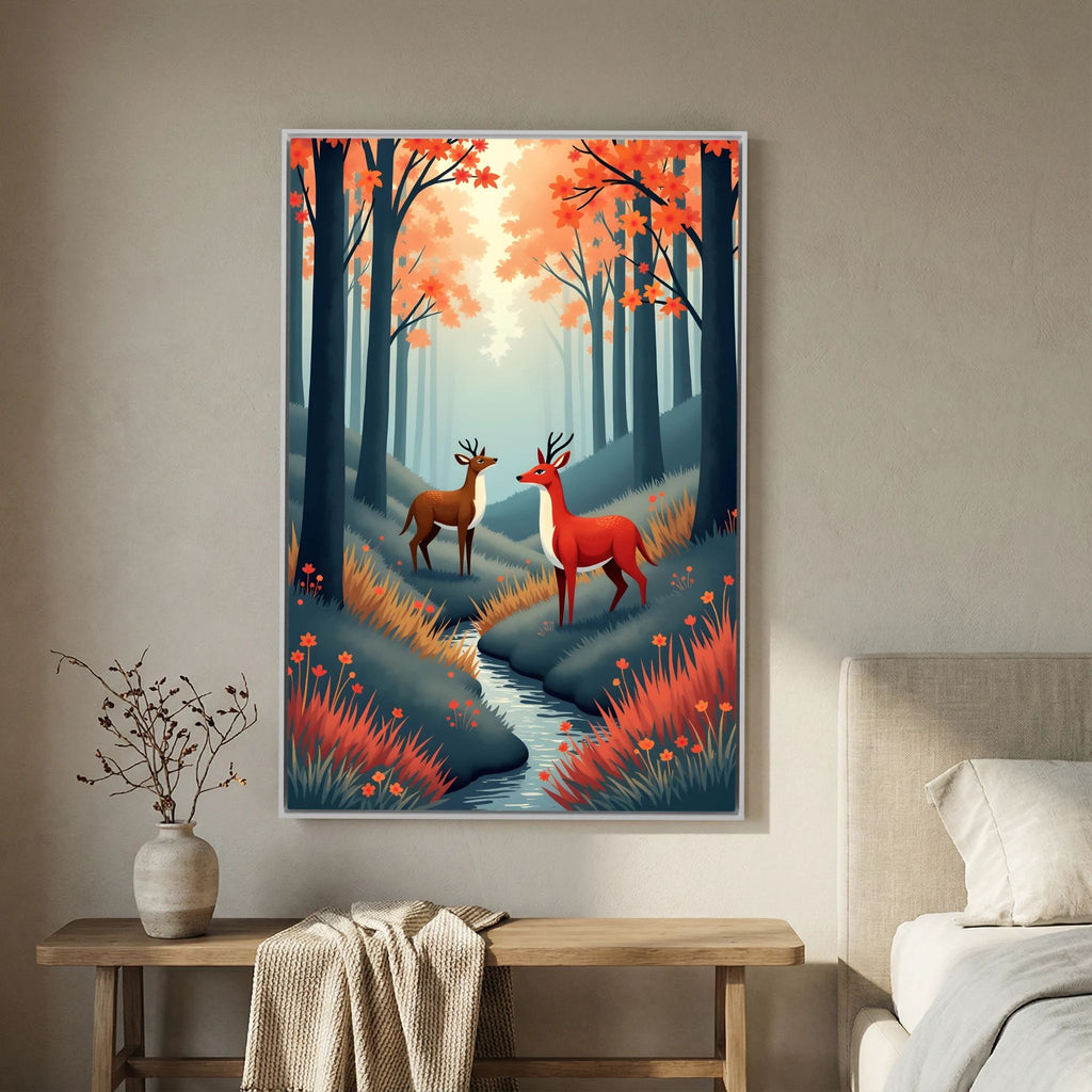 Forest Scene Abstract Deer