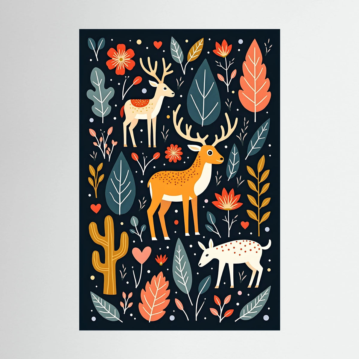 Abstract Deer Wall Canvas