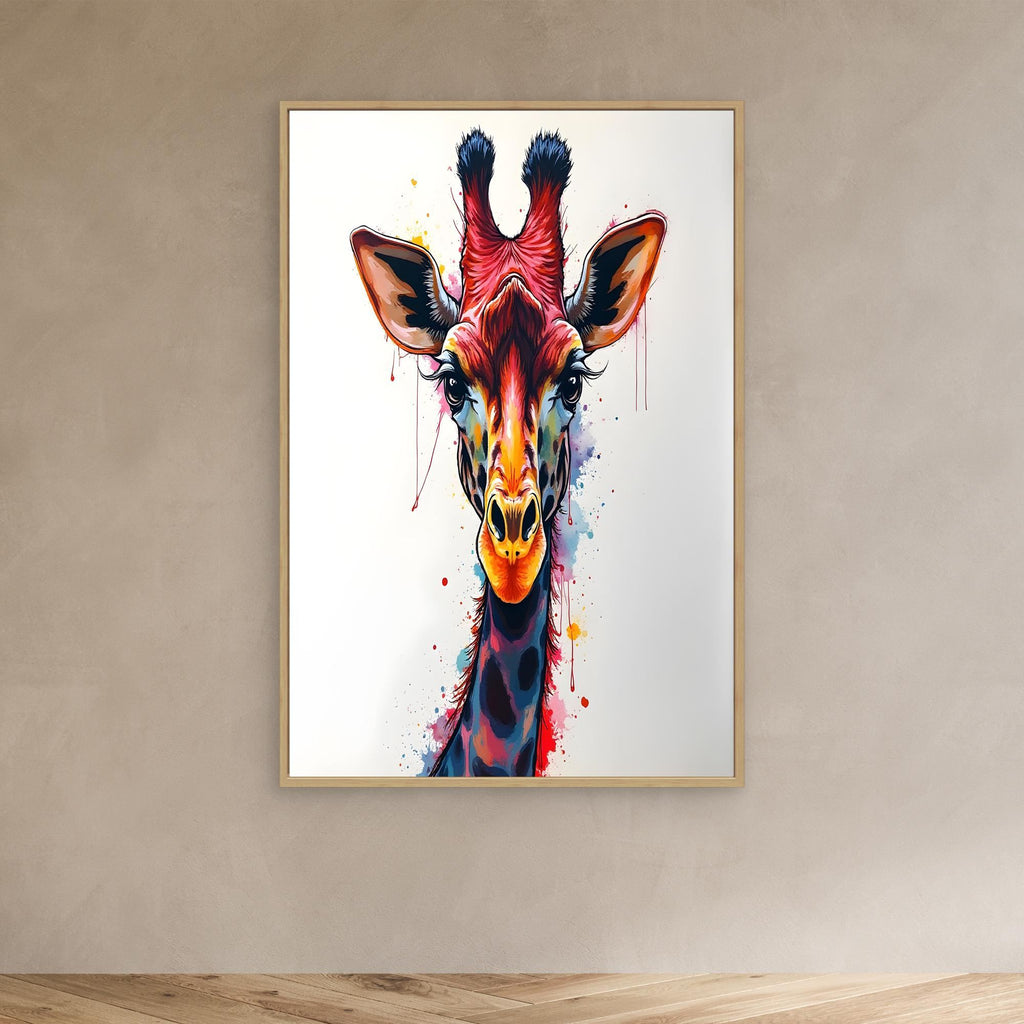 Giraffe Wall Art Minimalist Ink Style