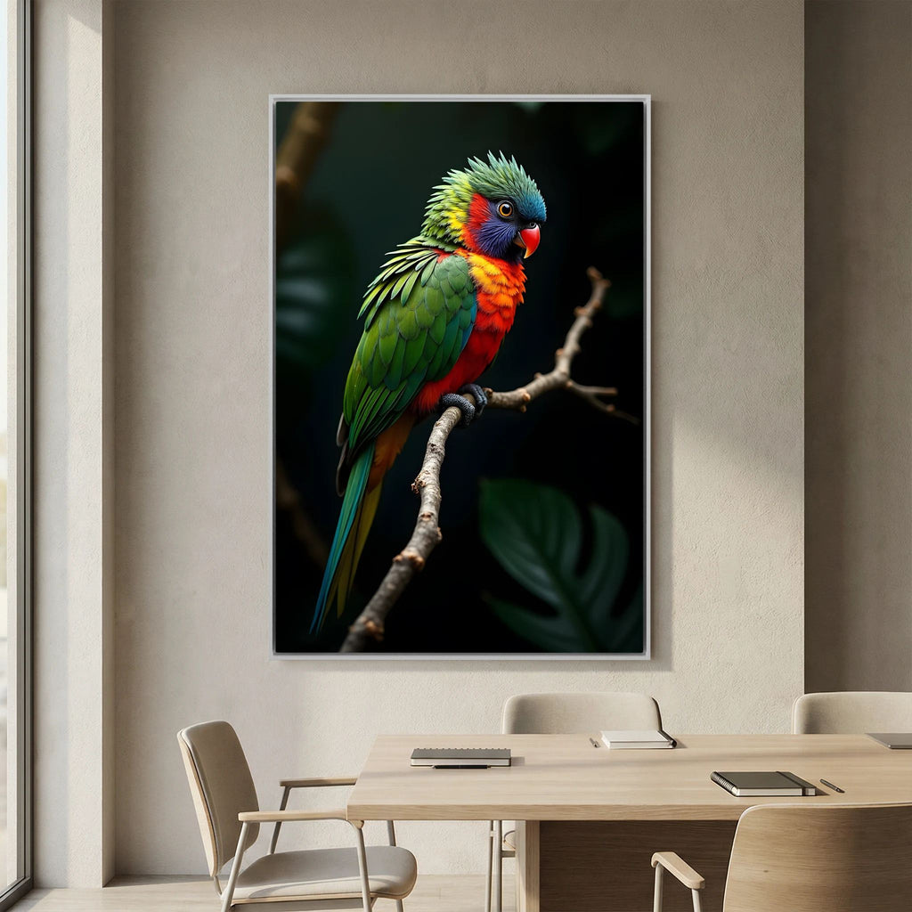 Ruffled Parrot Colourful Wall Canvas Minimalist Wall Decor