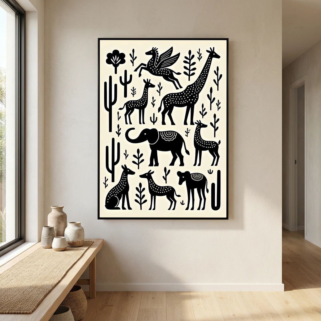 The Planes Black & White Abstract Wall Art