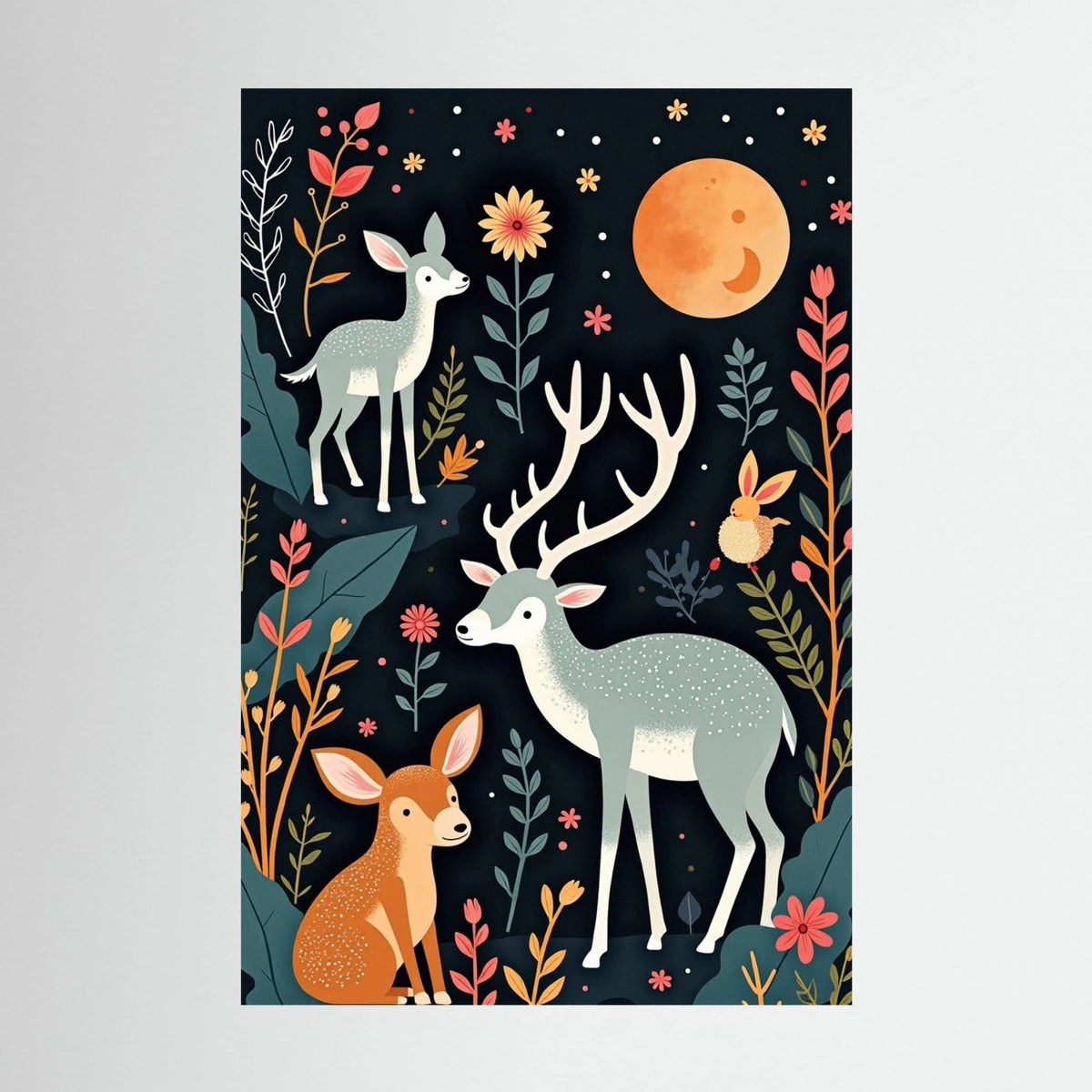 Abstract Deer Canvas