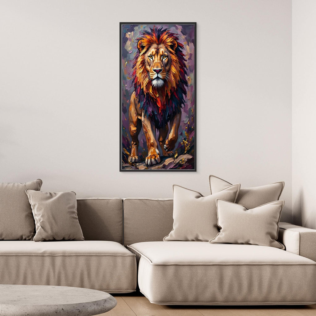 Abstract Lion Minimalist Oil Style