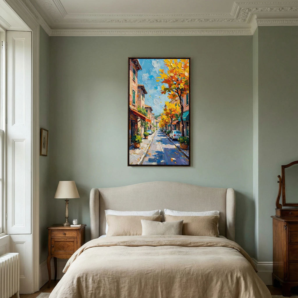 Street Scene Oil Style Wall Canvas