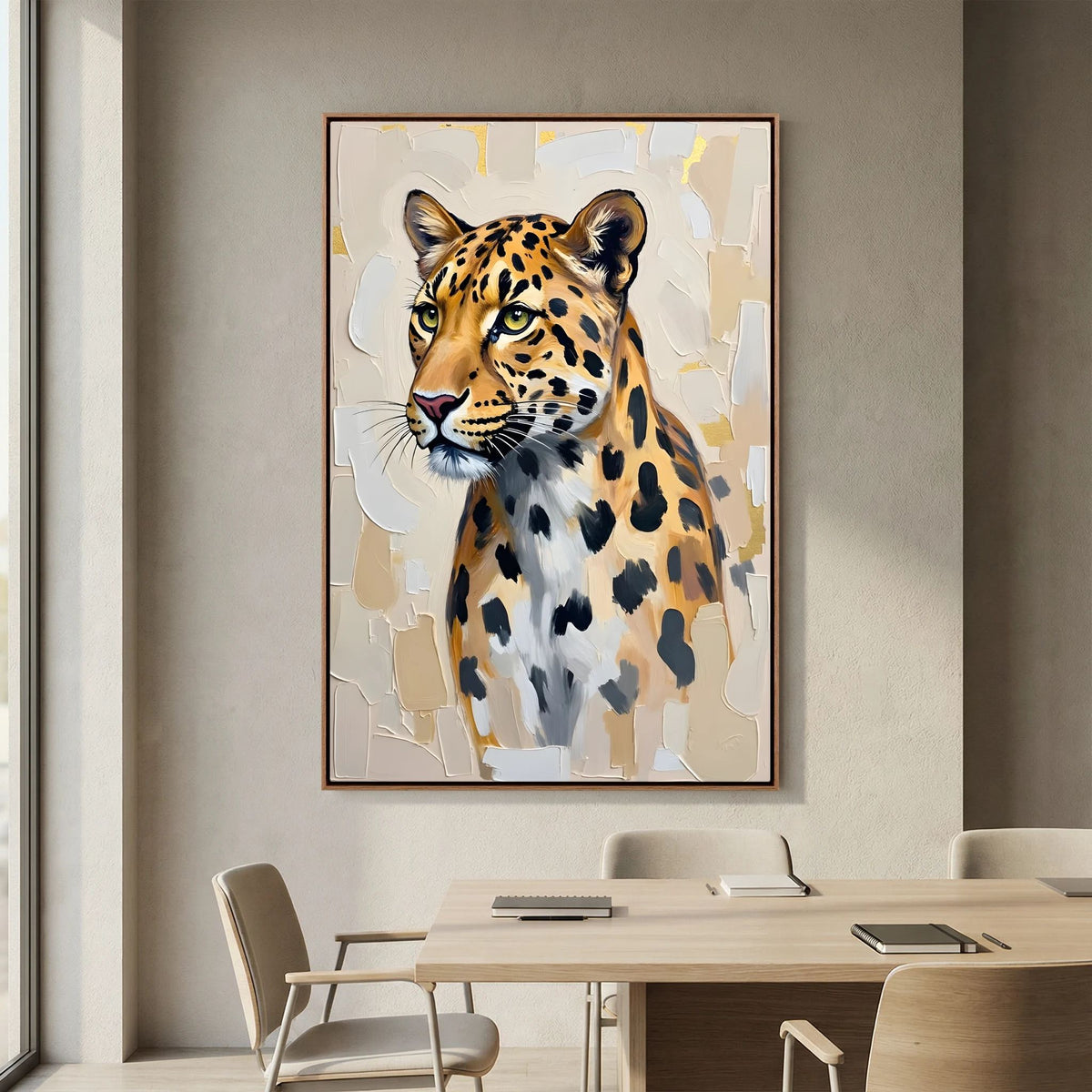 Leopard Oil Style Abstract Minimalist Wall Decor Muted Colours