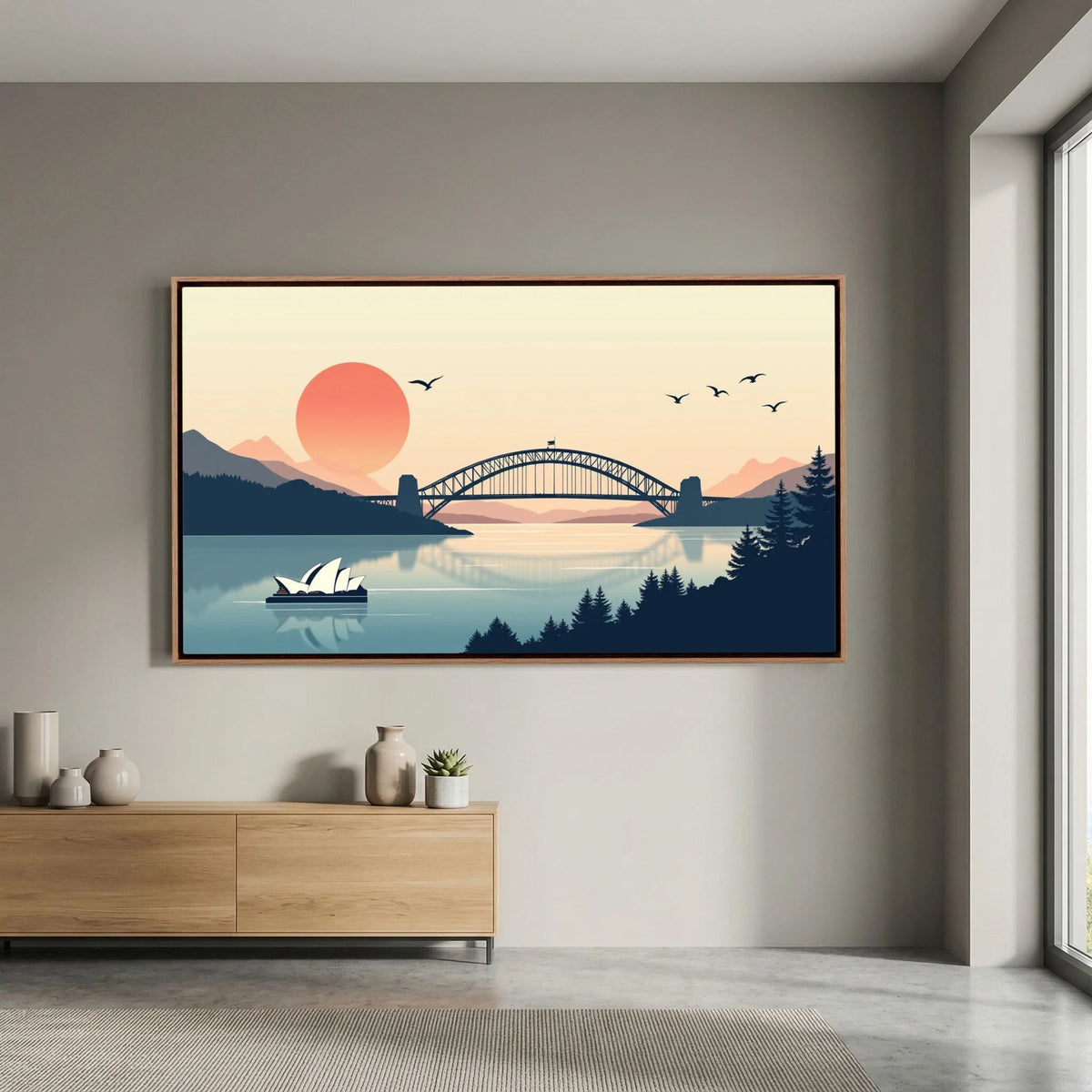 Abstract Sydney Harbour Boat At Sunset