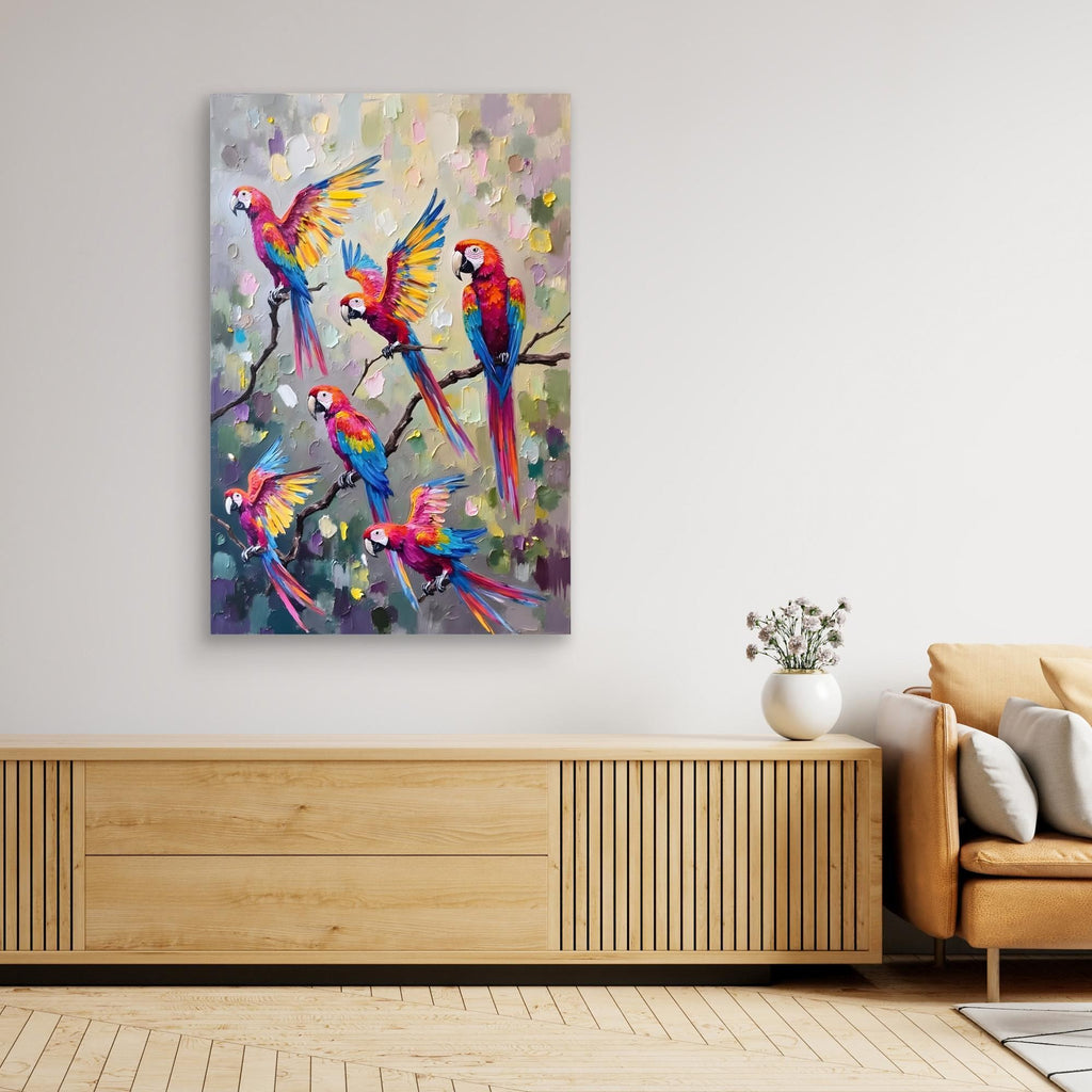 Macaw Abstract Oil Style Canvas Great Gift Idea 