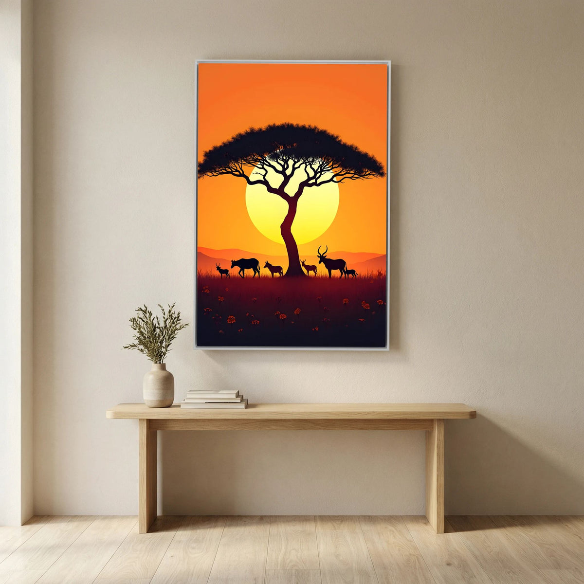 African Planes At Dusk Wall Canvas