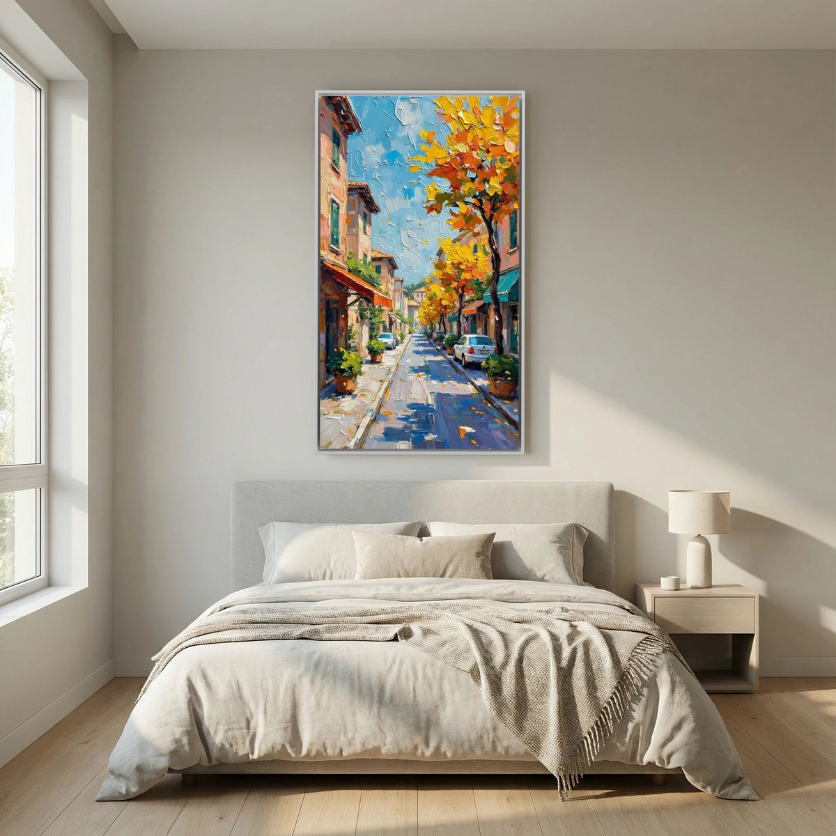 Street Scene Oil Style Wall Canvas