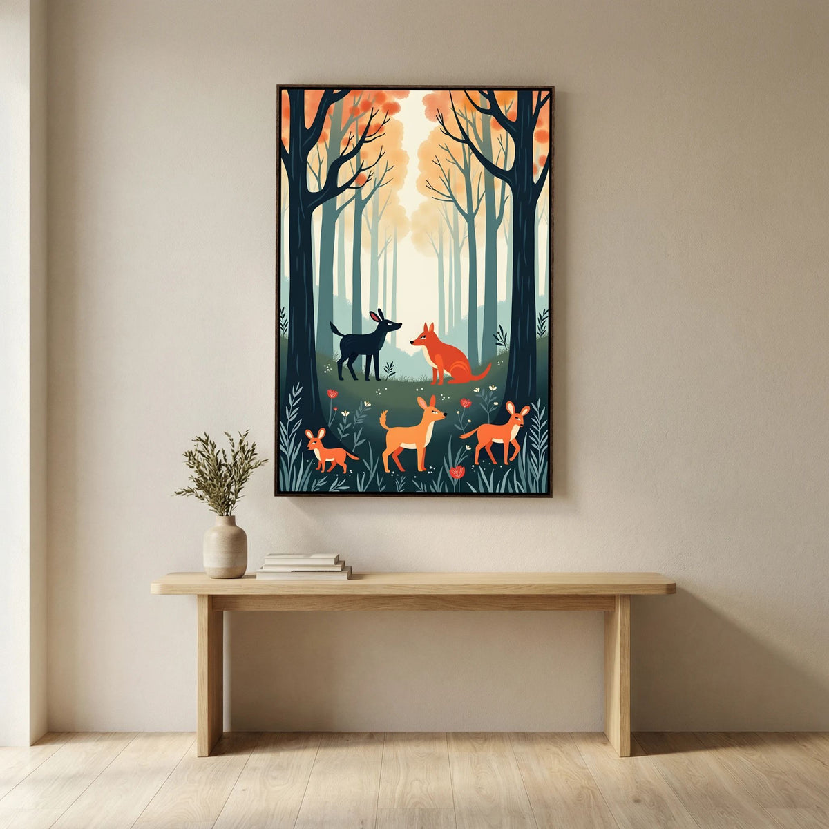 Abstract Forest Animals Forest Scene