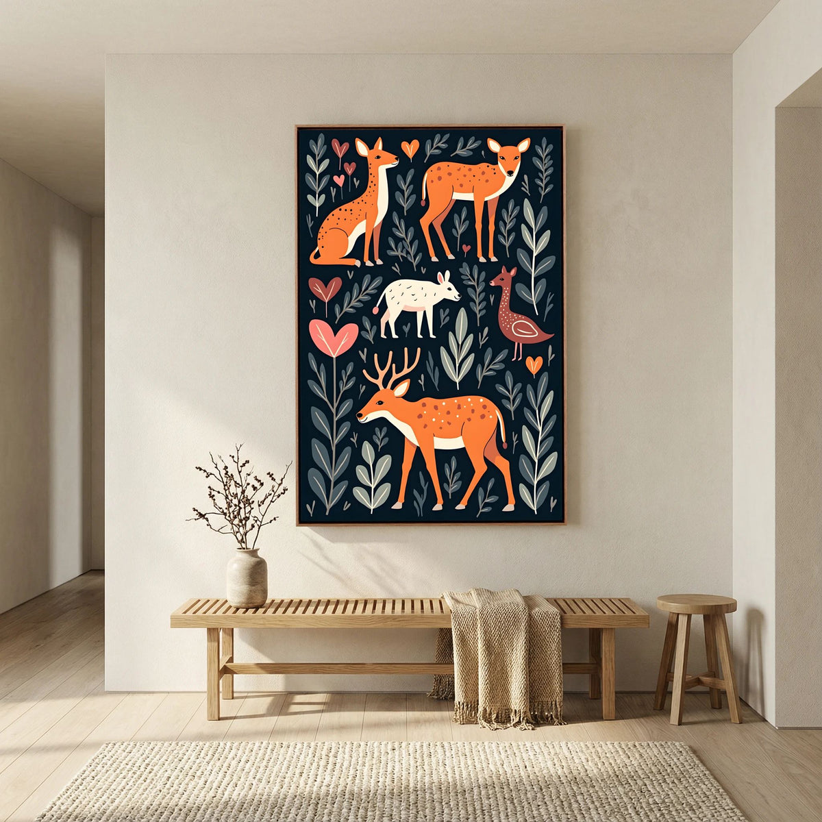 Abstract Forest with Hearts