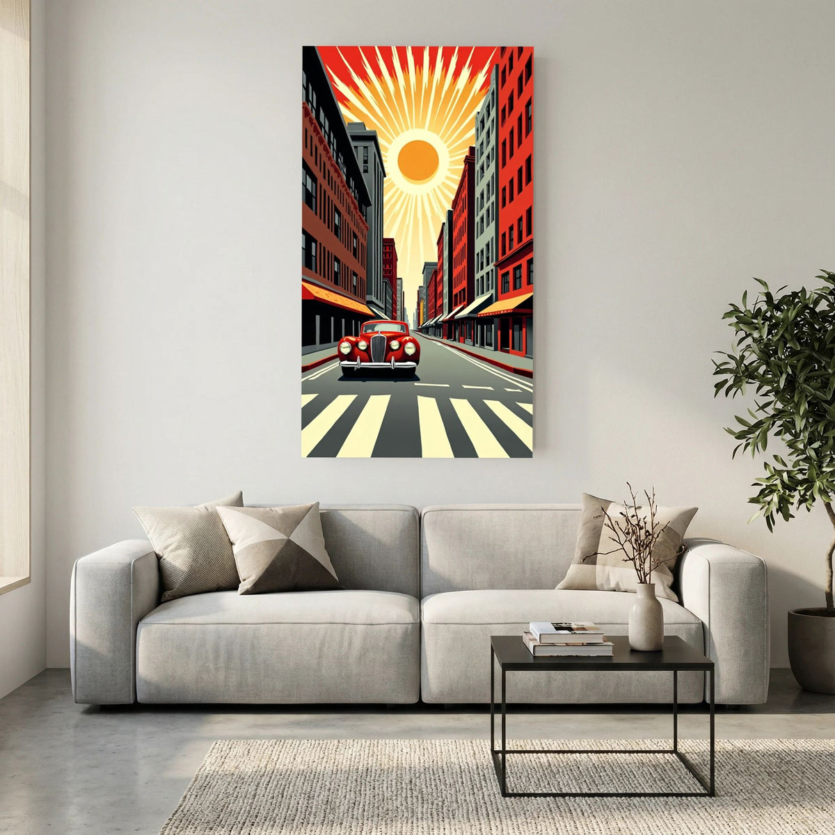 Vintage Street Scene Wall Canvas