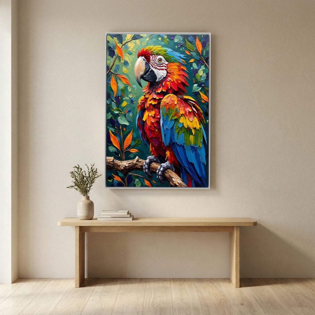 A Vibrant Macaw Stand Out In Any Room Minimalist Wall Canvas