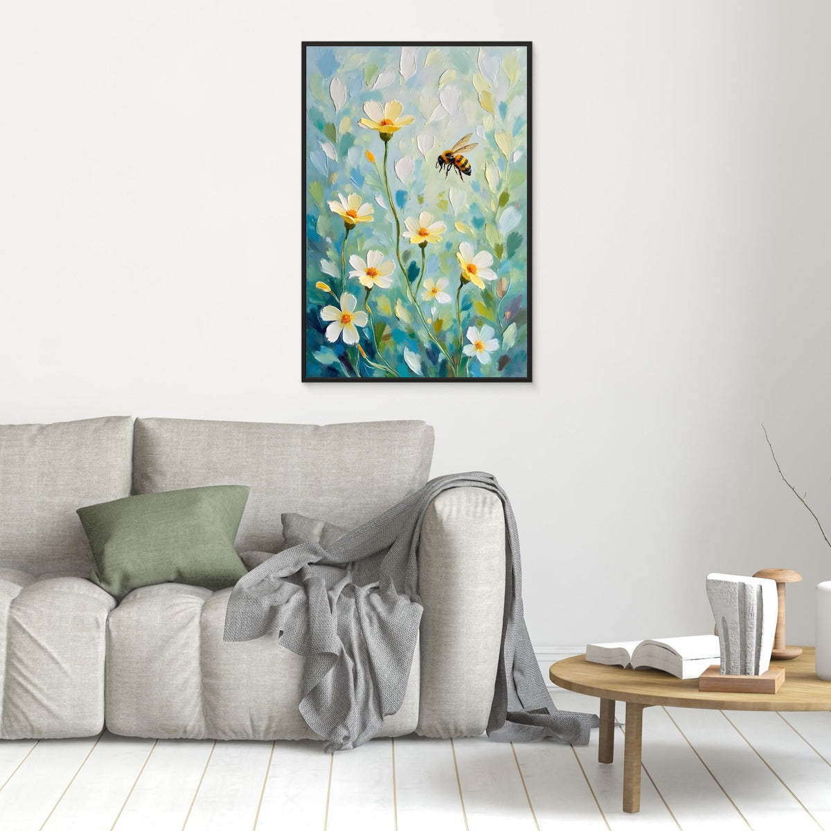 Abstract Bee Art Minimalist Oil Style