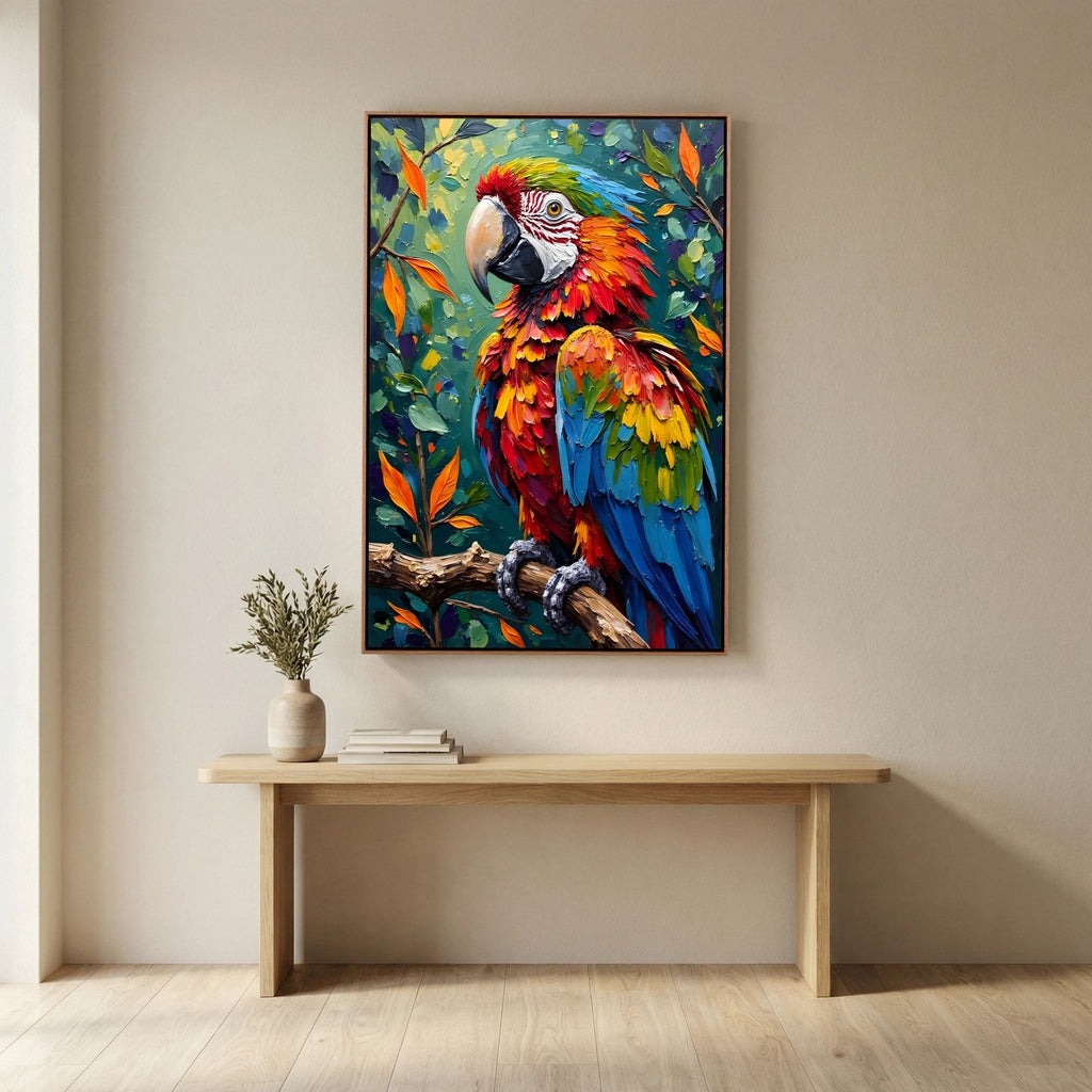 A Vibrant Macaw Stand Out In Any Room Minimalist Wall Canvas