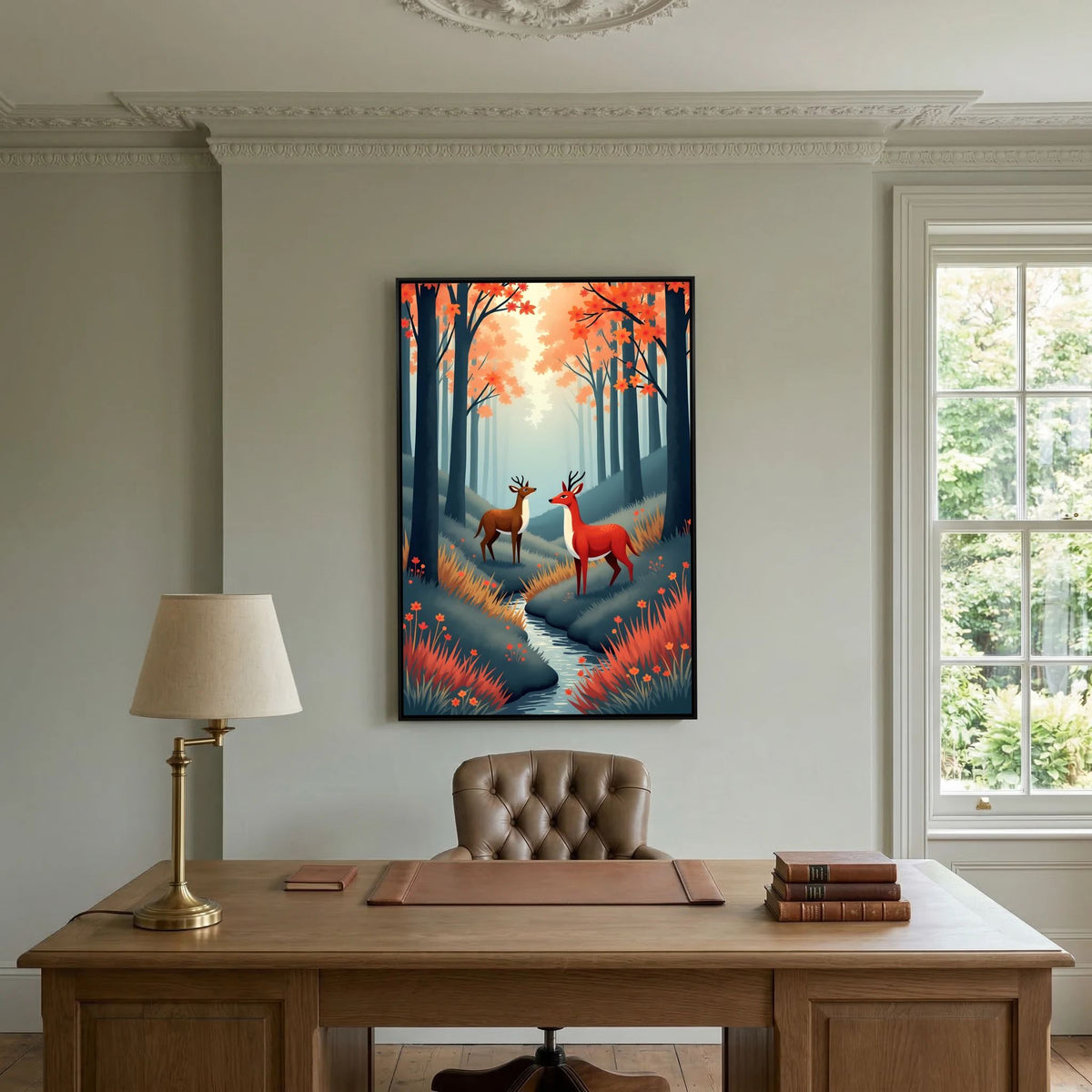 Forest Scene Abstract Deer