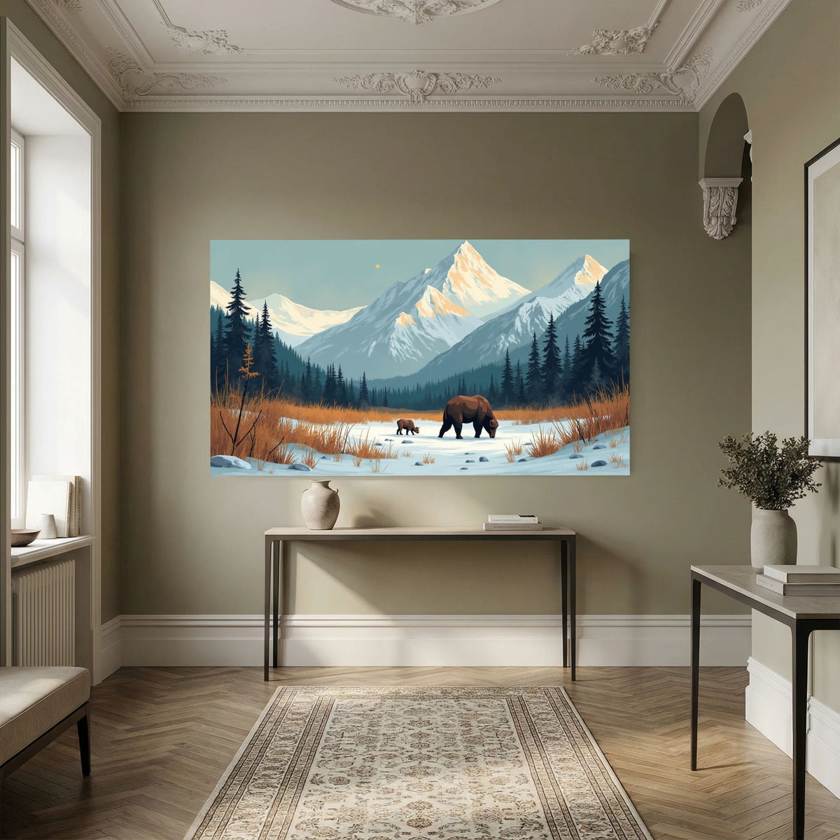 Bears In The Wilderness Wall Canvas