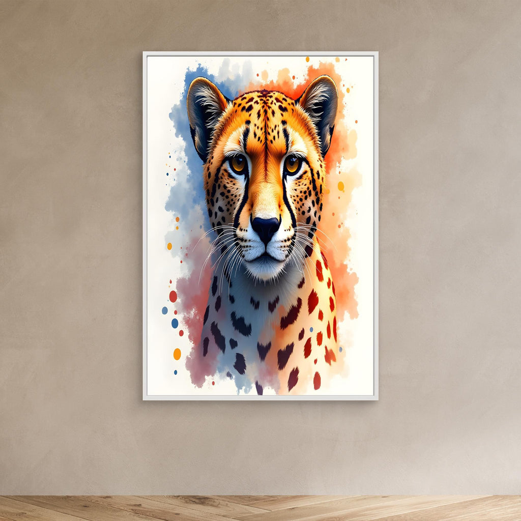 Abstract Cheetah Minimalist Ink Style 