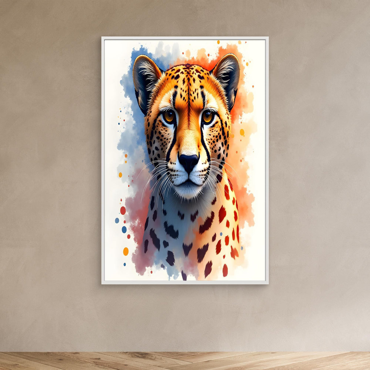 Abstract Cheetah Minimalist Ink Style 