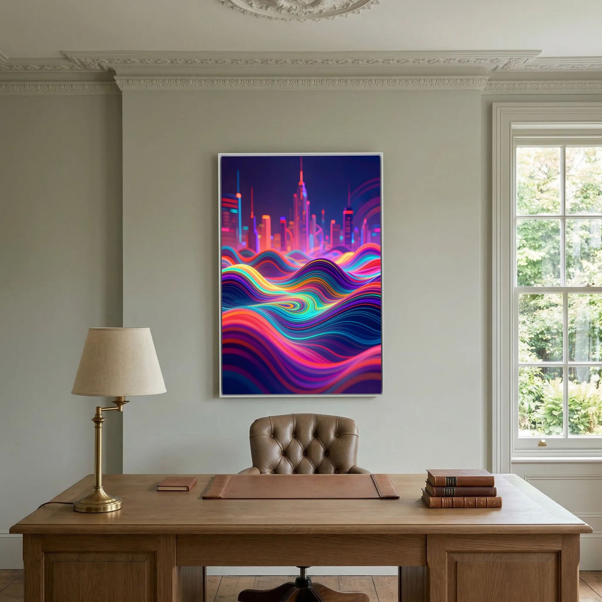 Neon City Vibes Canvas Wall Art