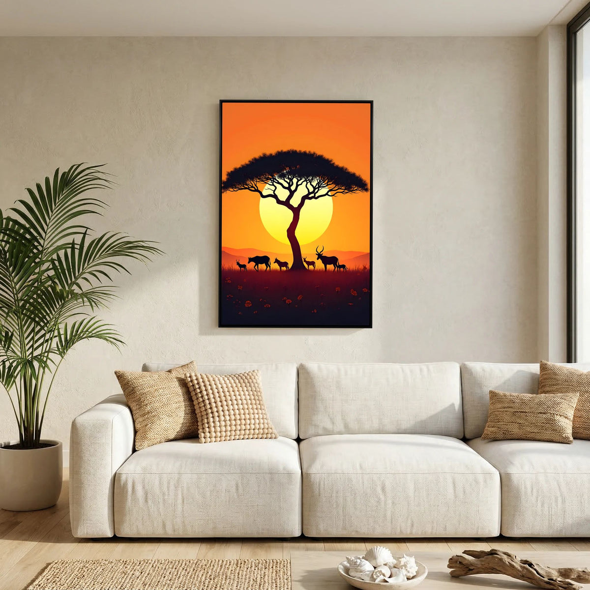 African Planes At Dusk Wall Canvas