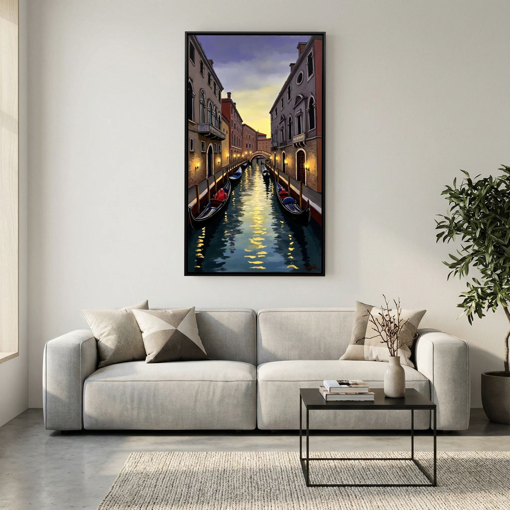Venice River Scene Canvas Wall Art