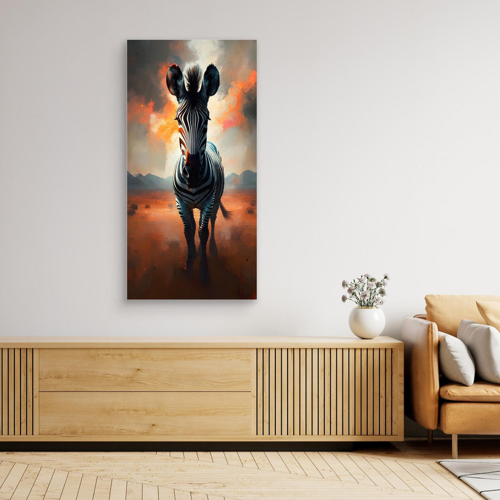 Abstract Digital Zebra In Desert 