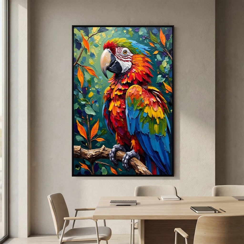 A Vibrant Macaw Stand Out In Any Room Minimalist Wall Canvas