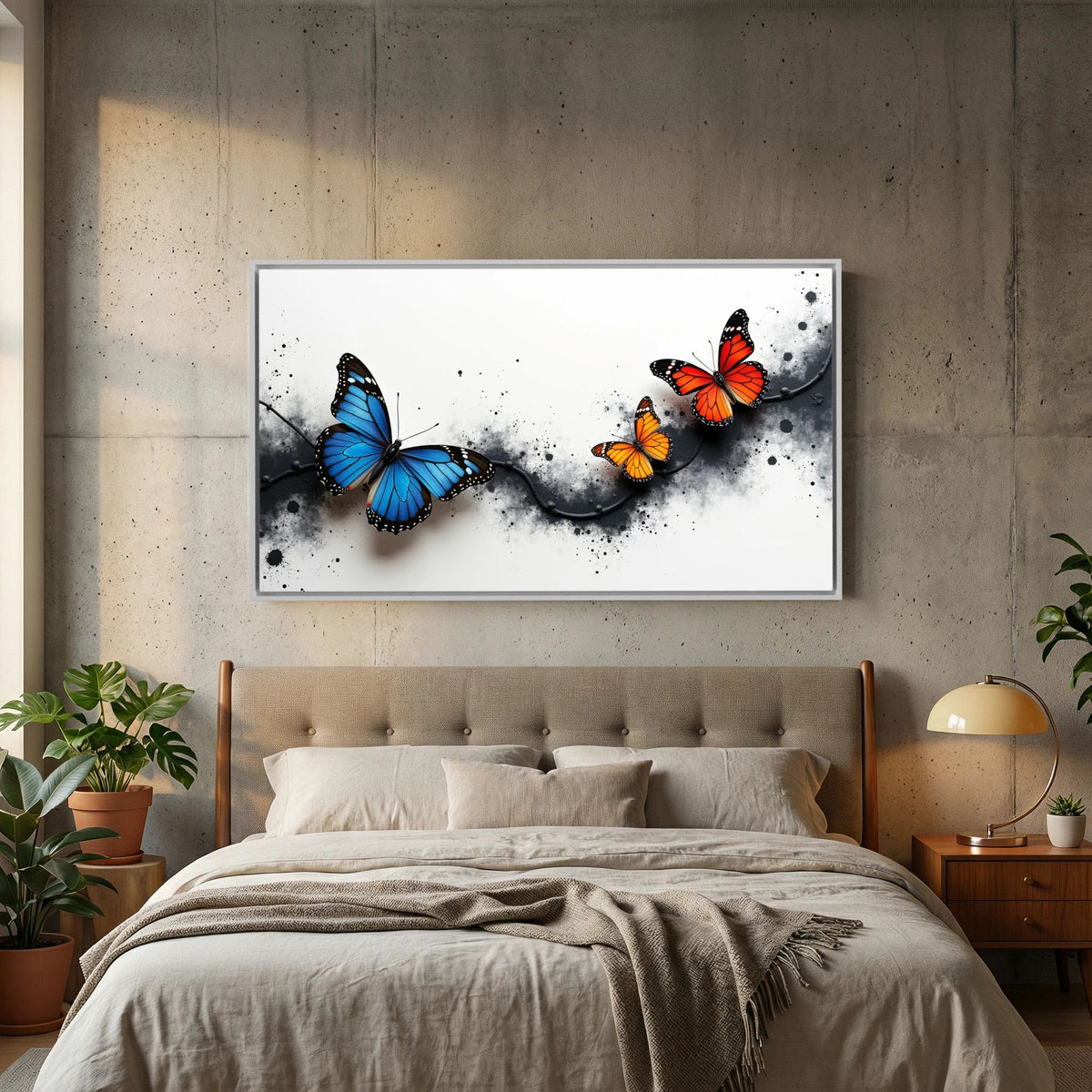 Butterfly Metamorphosis In Indigo and Ochre