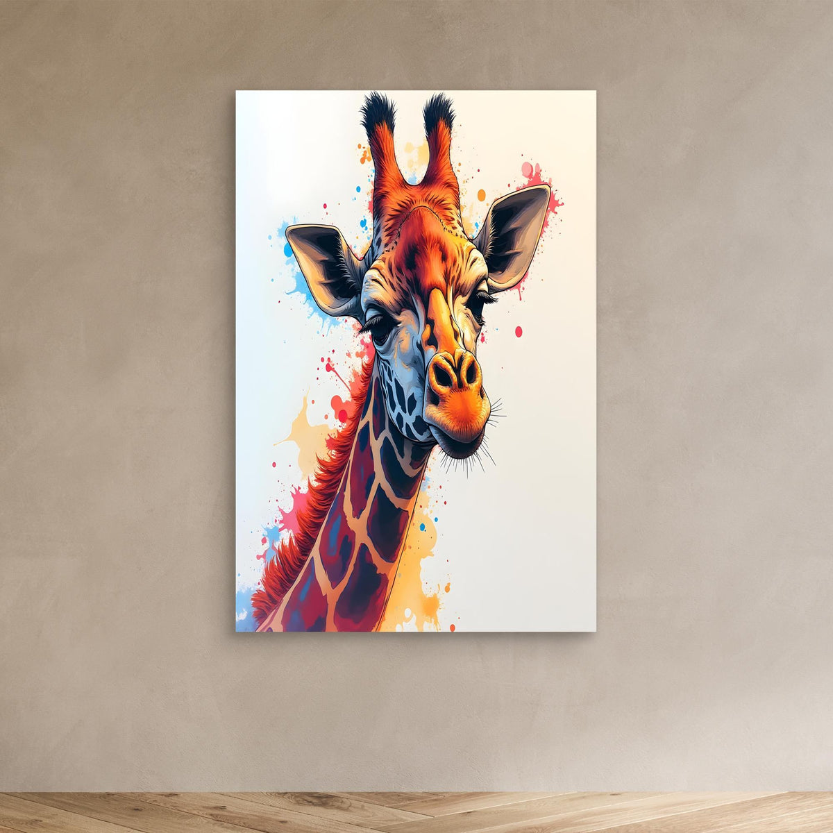 Abstract Giraffe Canvas Minimalist Ink Style