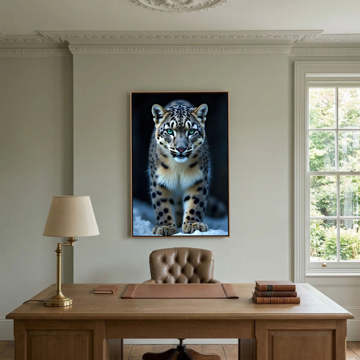 Snow Leopard Wall Canvas Minimalist Wall Decor