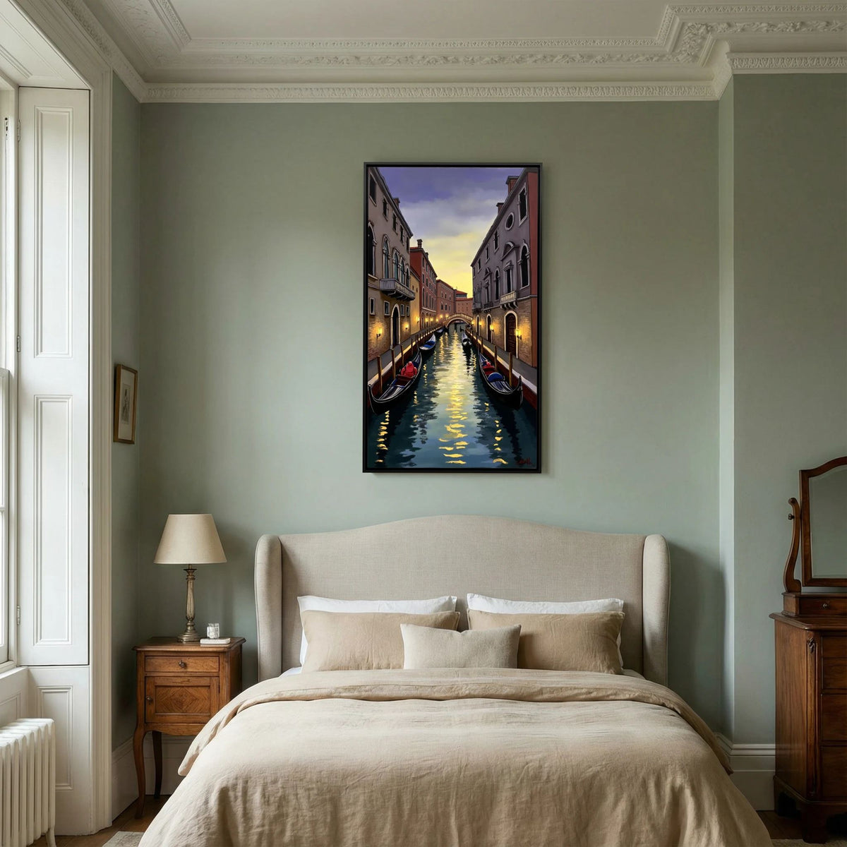 Venice River Scene Canvas Wall Art