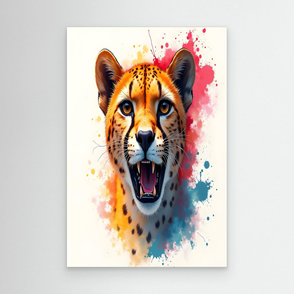 Abstract Cheetah Minimalist Ink Style Canvas