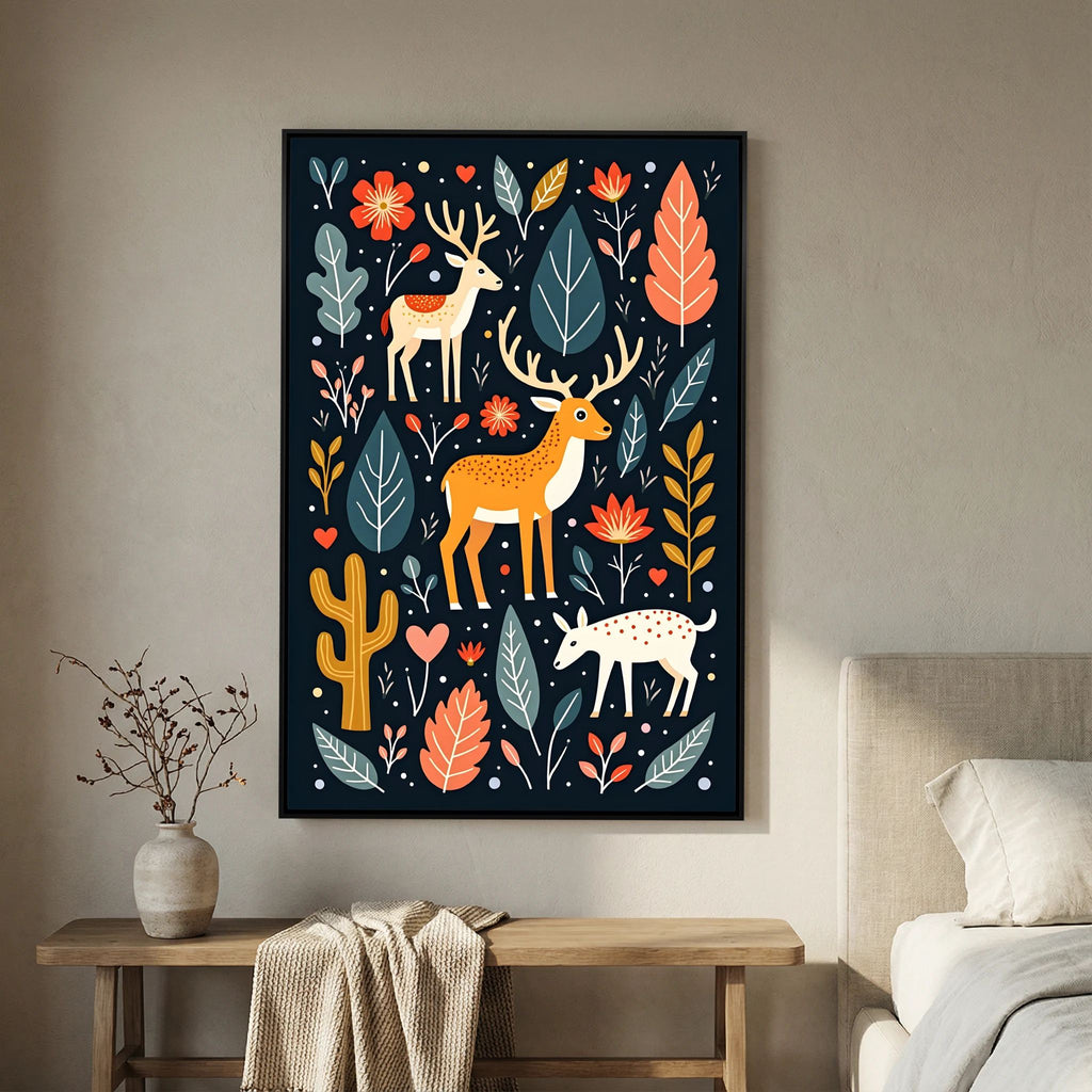 Abstract Deer Wall Canvas