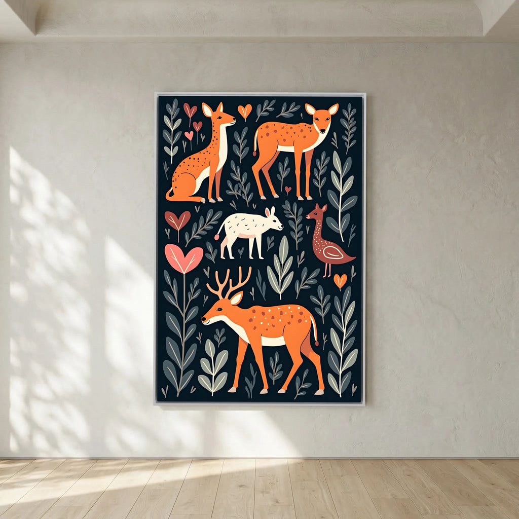 Abstract Forest with Hearts