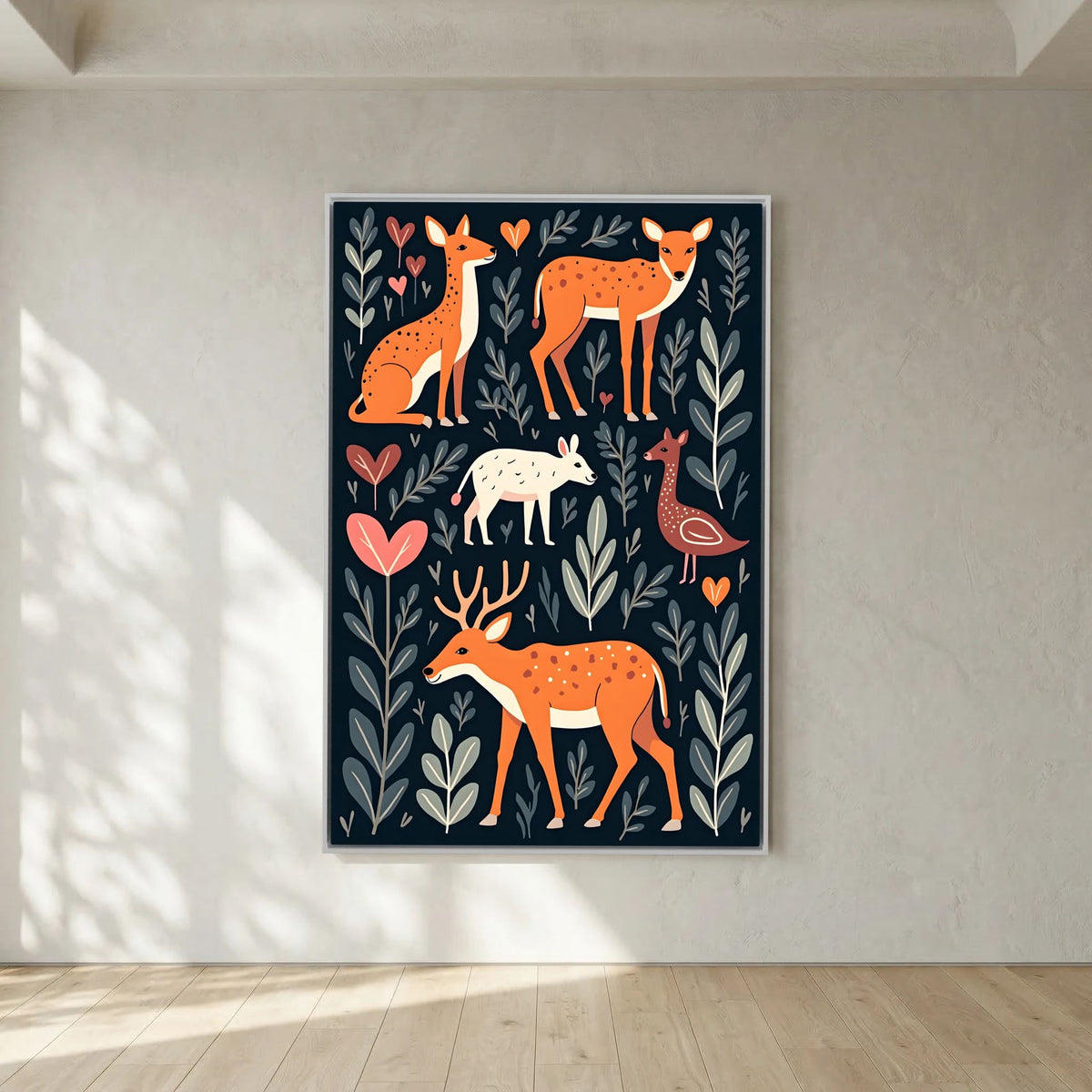 Abstract Forest with Hearts