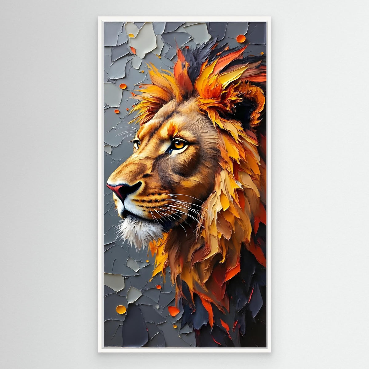 Abstract Male Lion Oil Painting Style
