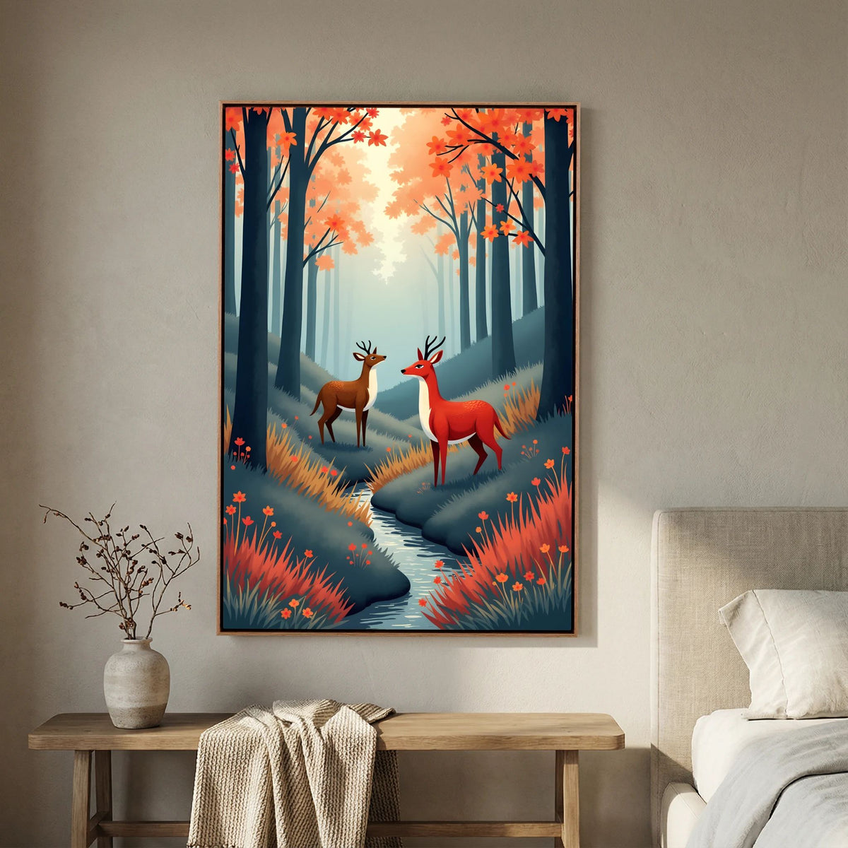 Forest Scene Abstract Deer
