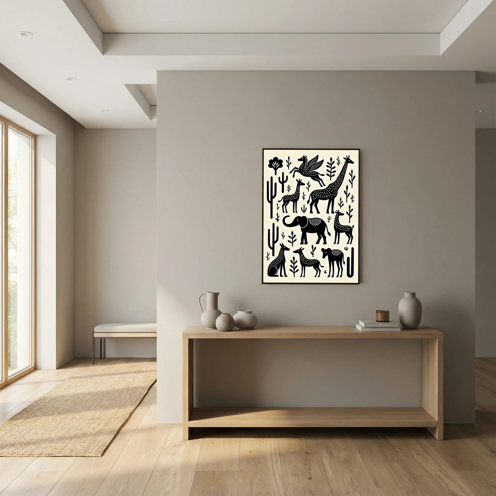 The Planes Black & White Abstract Wall Art