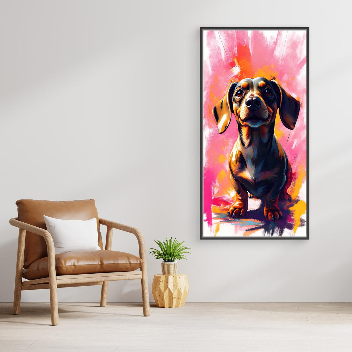 Abstract Dachshund Vision In Pink