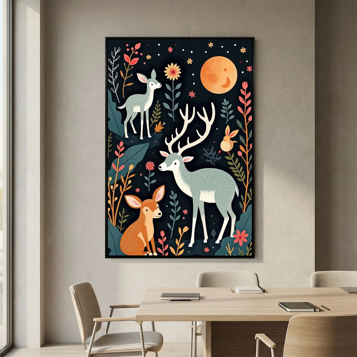 Abstract Deer Canvas