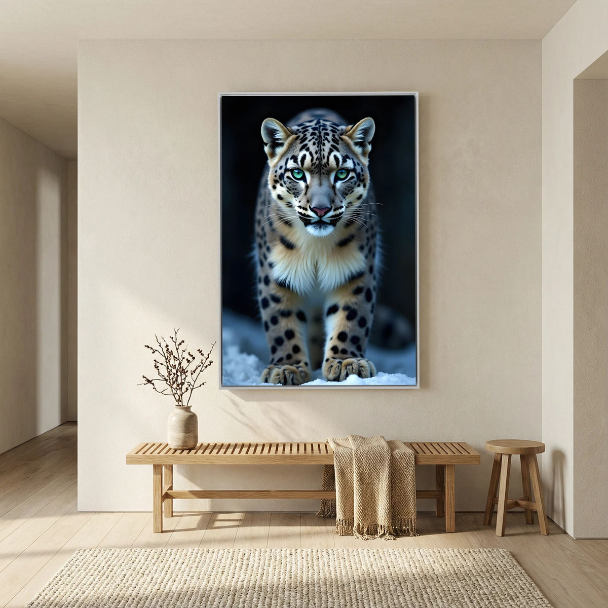 Snow Leopard Wall Canvas Minimalist Wall Decor