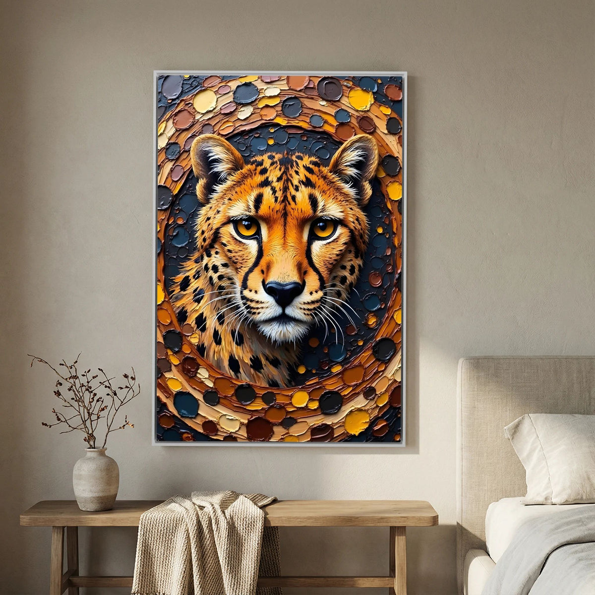 Majestic Cheetah Oil Style Canvas Minimalist Wall Decor