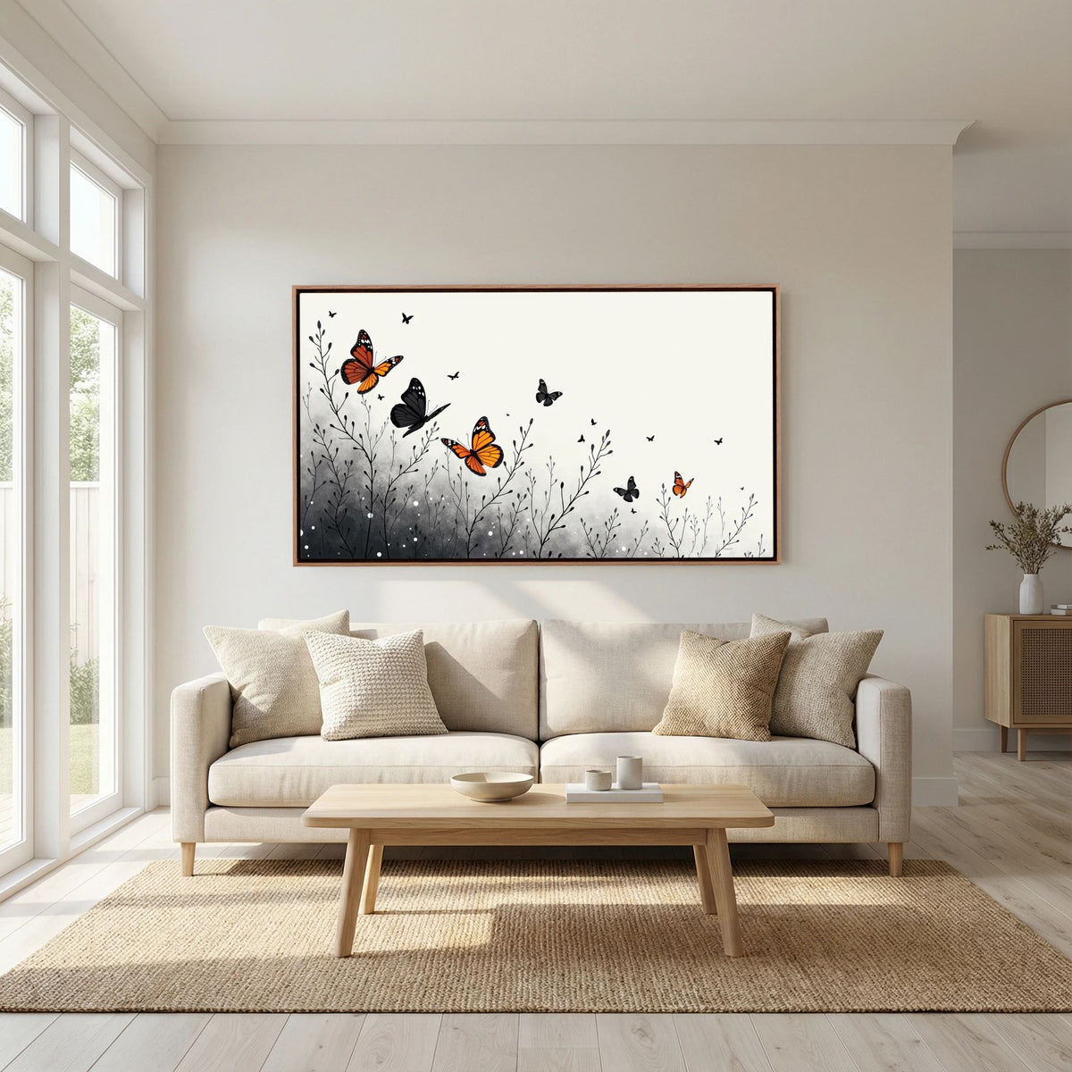 Butterfly In Flight Wall Canvas Art