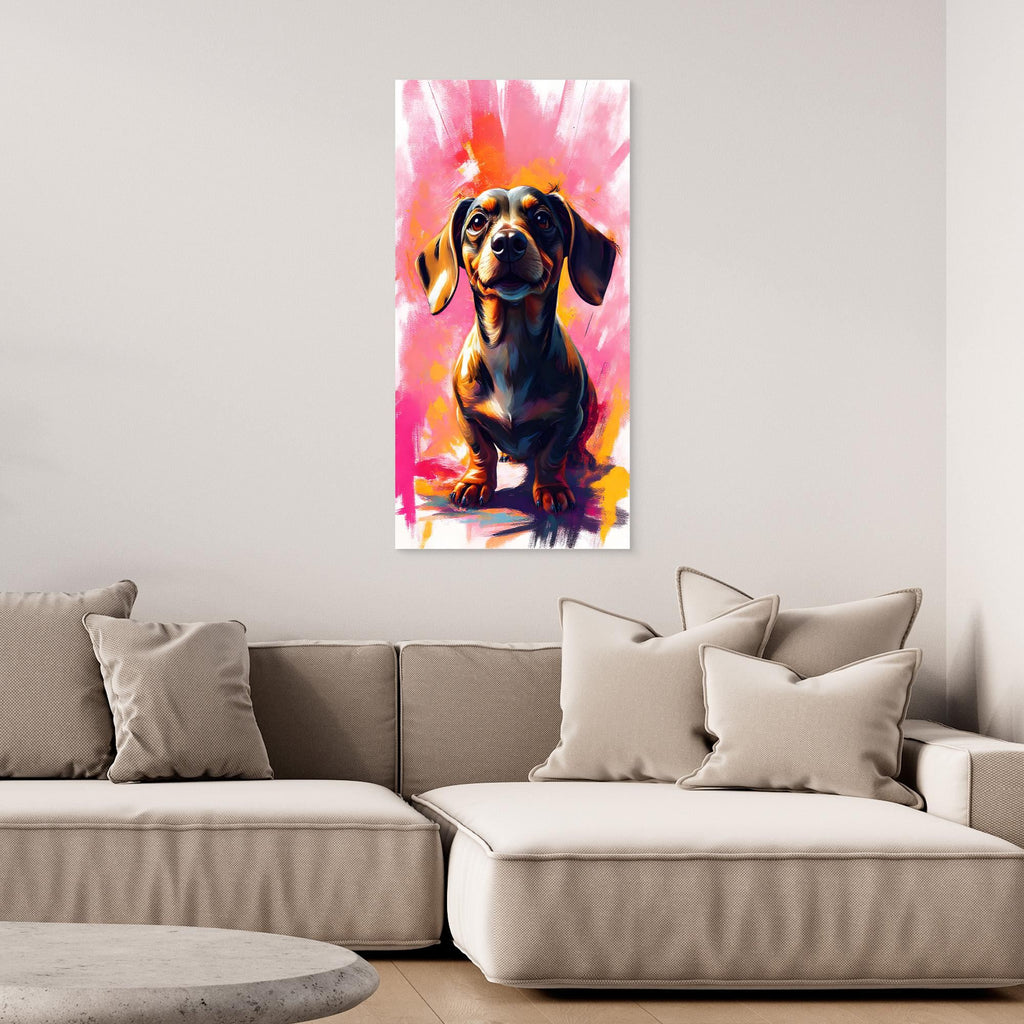 Abstract Dachshund Vision In Pink
