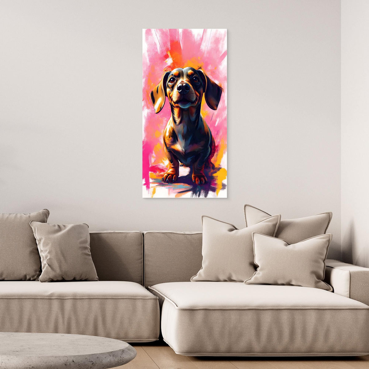 Abstract Dachshund Vision In Pink