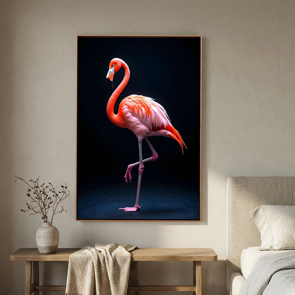 Stunning Picture Of A flamingo Minimalist Wall Canvas